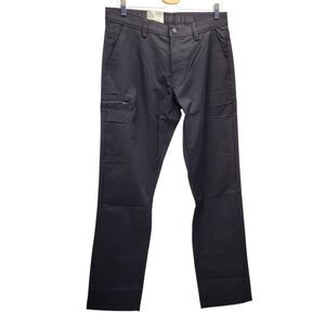 Copper & Oak Men’s Stretch Tech Utility Pants Cargo Zip Pocket – Black, 32×32